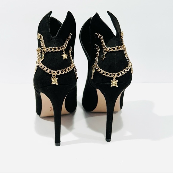 BCBGeneration Lexi Black Ankle Charm Heeled Stiletto Booties - Picture 2 of 7